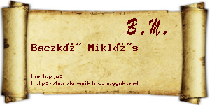 Baczkó Miklós névjegykártya